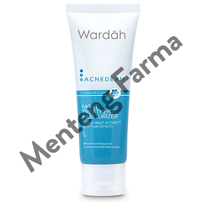 Wardah Acnederm Night Treatment Moisturizer 40 mL - Krim Malam Untuk Wajah Berjerawat - Menteng Farma