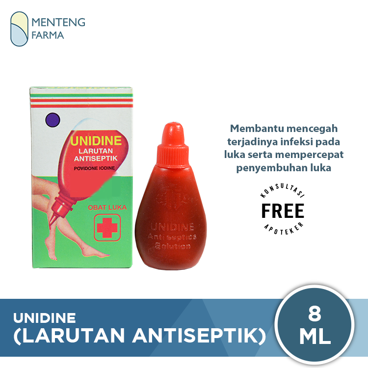 Unidine (Larutan Antiseptik) - Untuk Luka Lecet, Jatuh & Tergores - Menteng Farma