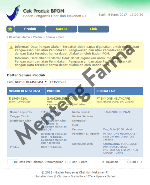 Jiangzhiling Pian - Obat Penurun Kolesterol - Menteng Farma