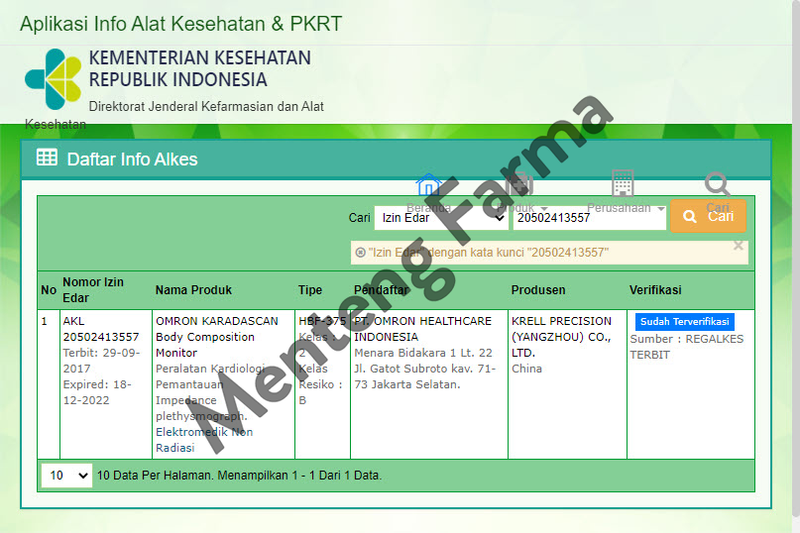 Omron Karada Scan Body Composition Monitor HBF-375 - Alat Pengukur Komposisi Tubuh - Menteng Farma