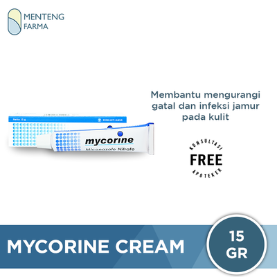 Mycorine Cream 15 Gr - Salep Gatal Jamur, Panu, Kurap, Kutu Air - Menteng Farma