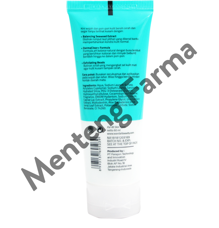 Wardah Nature Daily Seaweed Balancing Facial Scrub 60 ML - Menteng Farma