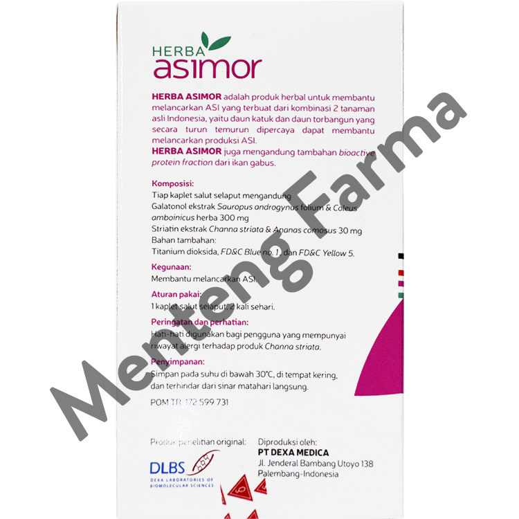 Herba Asimor 30 Kaplet - Suplemen ASI Booster / Pelancar ASI - Menteng Farma
