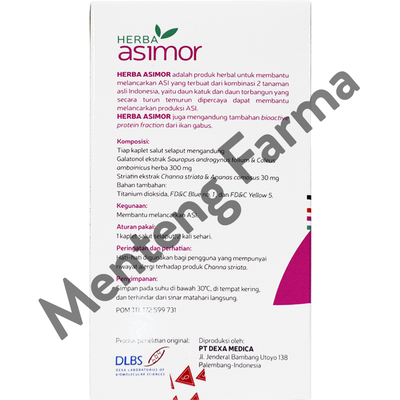 Herba Asimor 30 Kaplet - Suplemen ASI Booster / Pelancar ASI - Menteng Farma