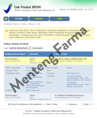 Silex Sirup 100 mL - Obat Baruk Berdahak dan Pilek - Menteng Farma