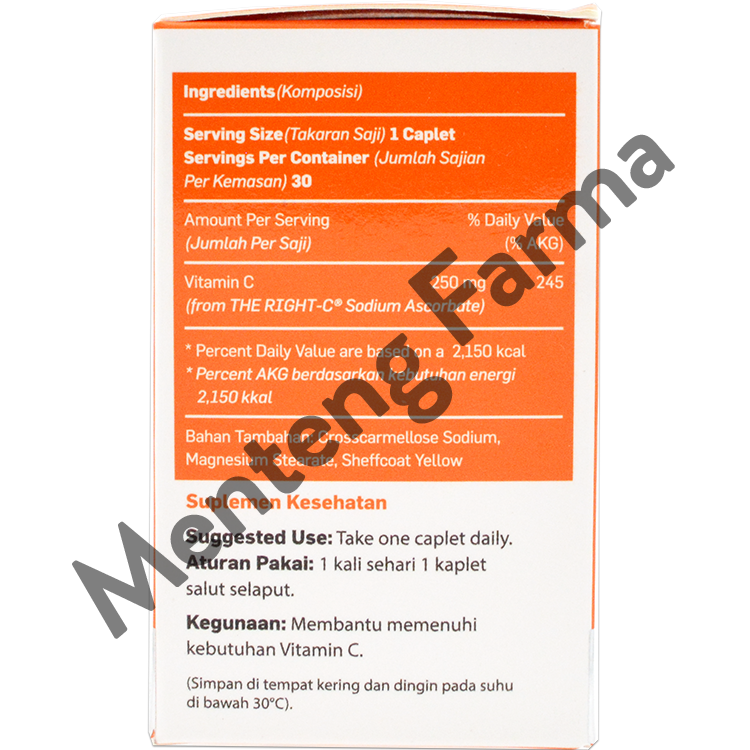 The Right C 300 Mg Isi 30 Kaplet - Suplemen Daya Tahan Tubuh - Menteng Farma
