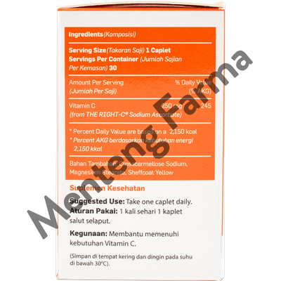 The Right C 300 Mg Isi 30 Kaplet - Suplemen Daya Tahan Tubuh - Menteng Farma