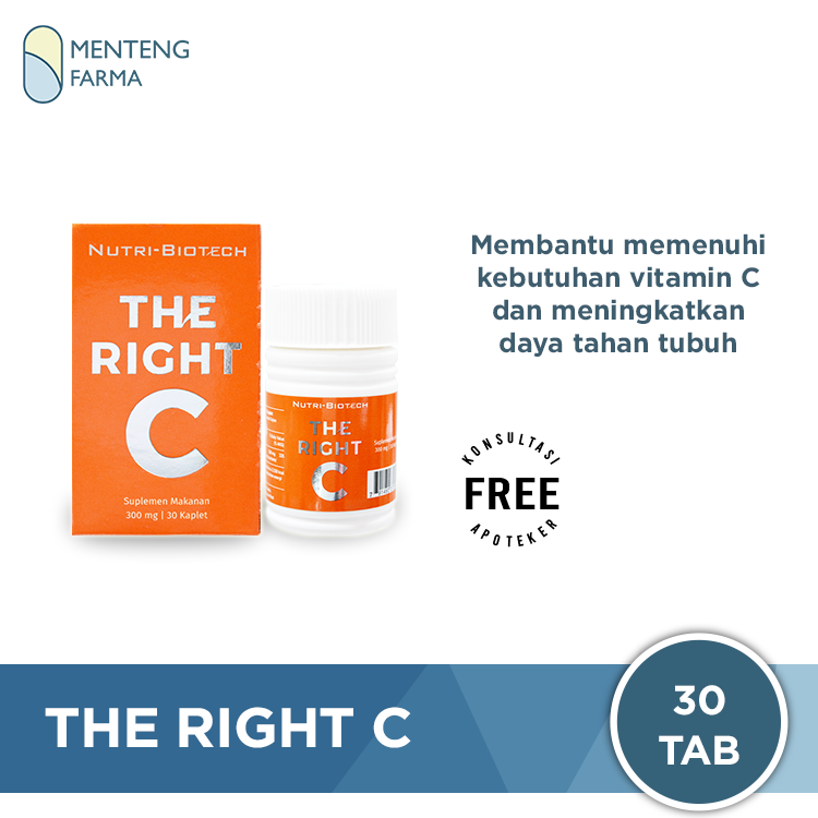 The Right C 300 Mg Isi 30 Kaplet - Suplemen Daya Tahan Tubuh - Menteng Farma