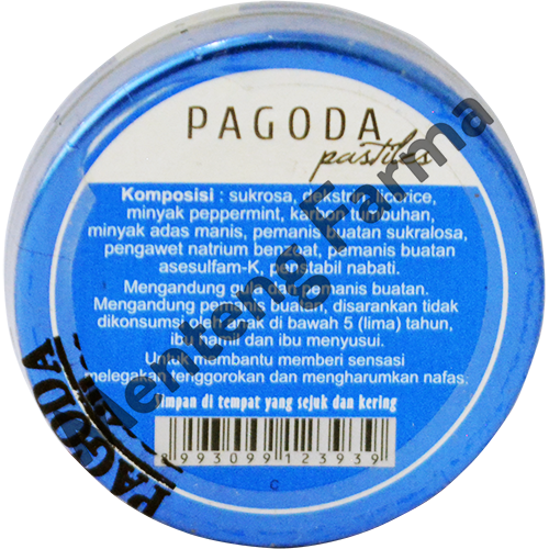 Pagoda Pastiles Rasa Mint 20 Gram - Permen Pelega Tenggorokan - Menteng Farma