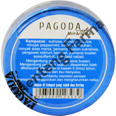 Pagoda Pastiles Rasa Mint 20 Gram - Permen Pelega Tenggorokan - Menteng Farma