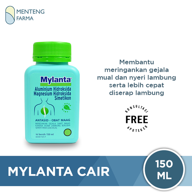 Mylanta Cair Isi 150 ml - Obat Pereda Sakit Maag / Nyeri Ulu Hati - Menteng Farma