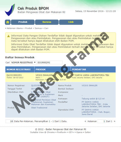 Vicks Inhaler - Melegakan Hidung Tersumbat - Menteng Farma