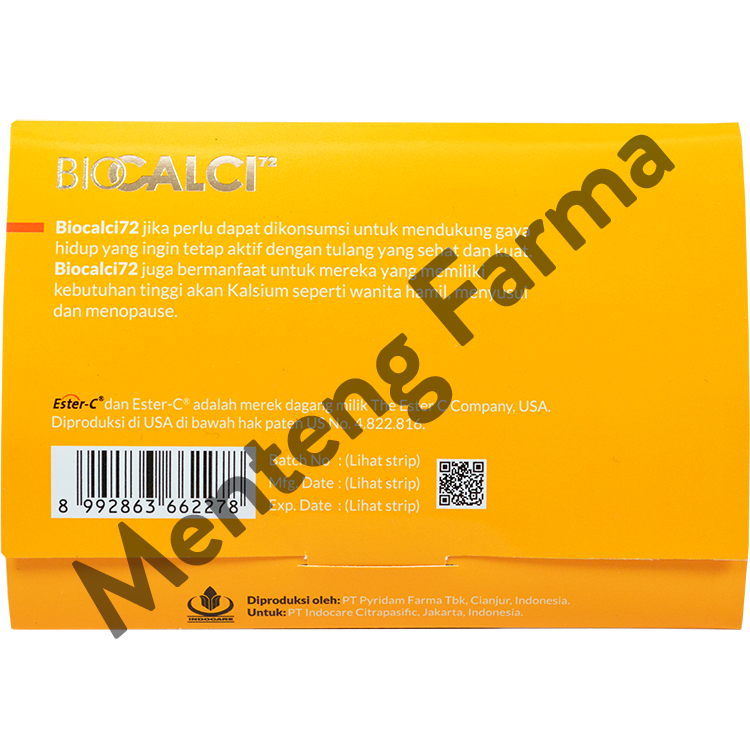 Bio Calci-72 Isi 4 Tablet - Suplemen Kalsium dan Vitamin D3 - Menteng Farma