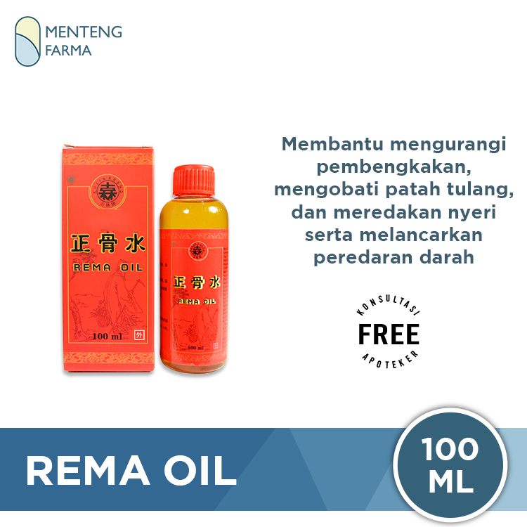 Rema Oil 100ml - Obat Gosok Patah Tulang dan Keseleo - Menteng Farma