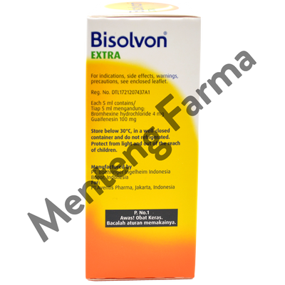 Bisolvon Extra Sirup 125 ML - Pereda Batuk dan Mengencerkan Dahak - Menteng Farma