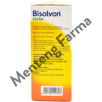 Bisolvon Extra Sirup 125 ML - Pereda Batuk dan Mengencerkan Dahak - Menteng Farma