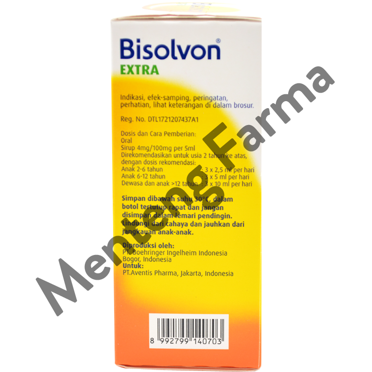 Bisolvon Extra Sirup 125 ML - Pereda Batuk dan Mengencerkan Dahak - Menteng Farma