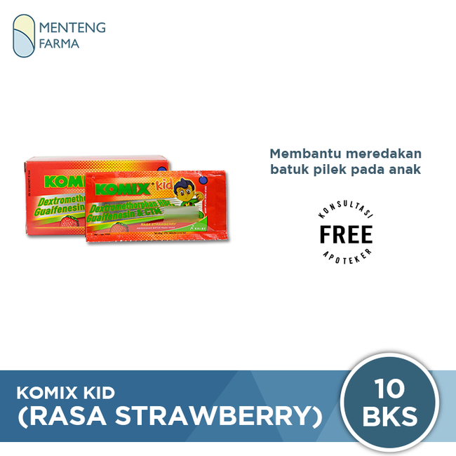 Komix Kid (Rasa Strawberry) - Dus Isi 10 Sachet - Menteng Farma