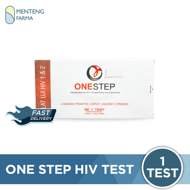 Onestep / One Step HIV Test (Alat Uji HIV 1 & 2) - Cepat, Akurat, Mudah, dan dapat dilakukan sendiri - Menteng Farma