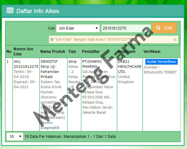 Sensitif Strip UC - Alat Uji Kehamilan / Pregnancy Testpack dilengkapi Cawan Wadah Urin - Menteng Farma