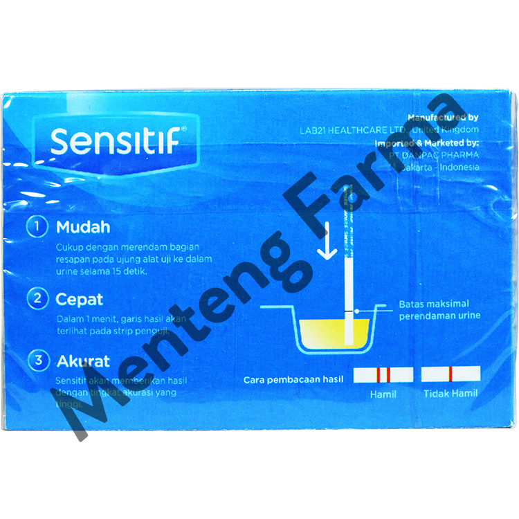 Sensitif Strip UC - Alat Uji Kehamilan / Pregnancy Testpack dilengkapi Cawan Wadah Urin - Menteng Farma