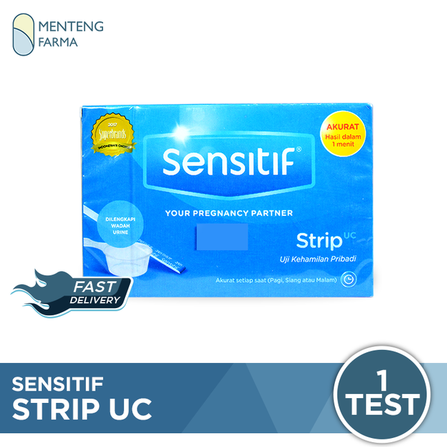 Sensitif Strip UC - Alat Uji Kehamilan / Pregnancy Testpack dilengkapi Cawan Wadah Urin - Menteng Farma