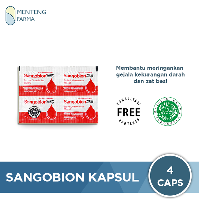 Sangobion Strip 4 Kapsul - Obat Penambah Darah dan Anemia - Menteng Farma