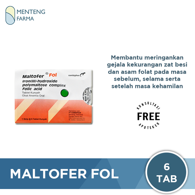 Maltofer Fol Tablet Kunyah 6 Tablet - Tablet Kunyah Obat Anemia - Menteng Farma