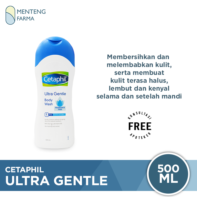 Cetaphil Ultra Gentle Body Wash 500 mL | Pembersih dan Pelembab Tubuh - Menteng Farma