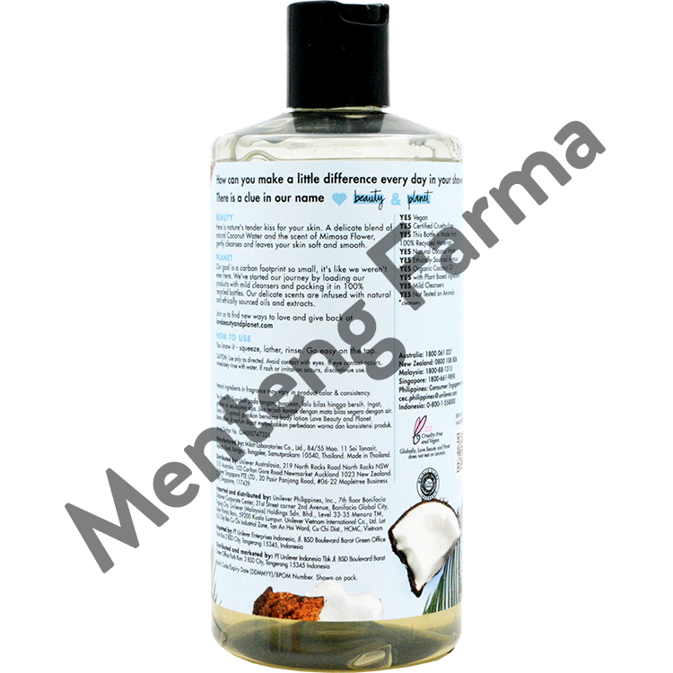 Love Beauty and Planet Body Wash Coconut Water & Mimosa Flower 400 mL - Vegan Soap Kulit Sensitif - Menteng Farma