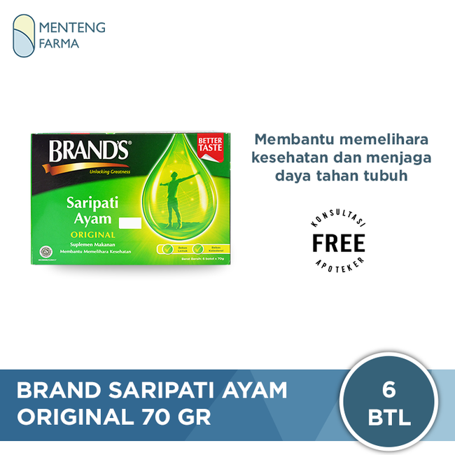 Brands Saripati Ayam Original Box Isi 6 Botol @ 70 Gram - Menteng Farma