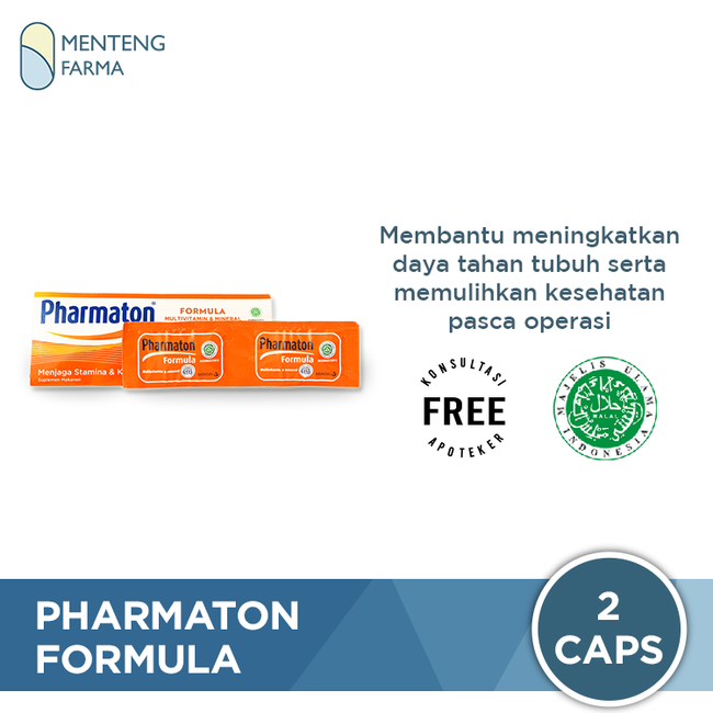 Pharmaton Formula 2 Kapsul - Suplemen Penambah Energi dan Stamina Tubuh - Menteng Farma