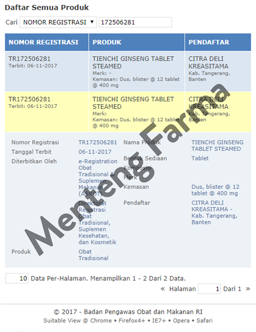Steamed Tienchi Tablets Isi 36 - Menteng Farma