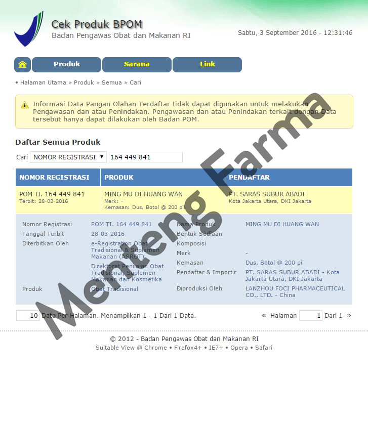 Ming Mu Di Huang Wan - Memelihara dan Meningkatkan Kesehatan Mata - Menteng Farma