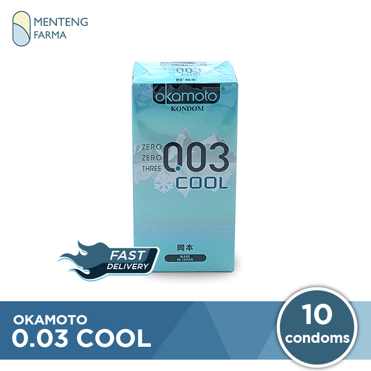 Kondom Okamoto 003 Cool 10 Pcs - Dengan Sensasi Menthol - Menteng Farma