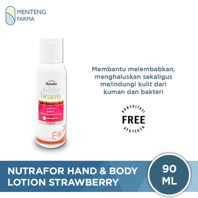 Nutrafor White Beauty Hand & Body Lotion Strawberry 90 ML - Lotion Antiseptik - Menteng Farma