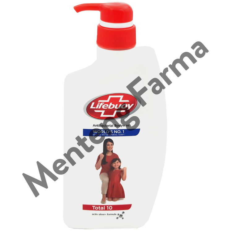 Lifebuoy Sabun Mandi Cair Pump Total 10 500 ML - Sabun Antibakteri ActivSilver - Menteng Farma