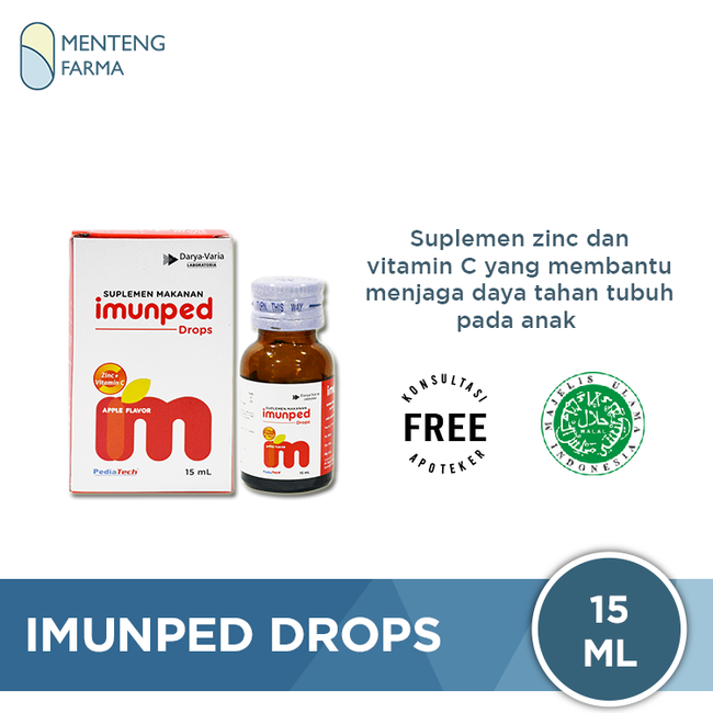Imunped Drops 15 mL - Suplemen Zinc dan Vitamin C Anak - Menteng Farma