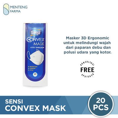 Sensi Convex Mask Earloop Isi 20 Pcs - Menteng Farma