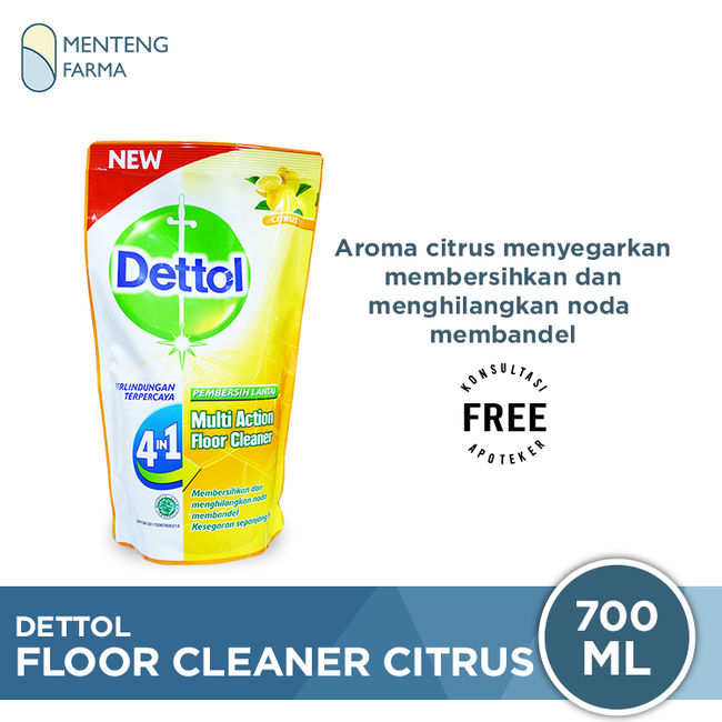 Dettol Multi Action Floor Cleaner Citrus 700 ML - Pembersih Lantai - Menteng Farma