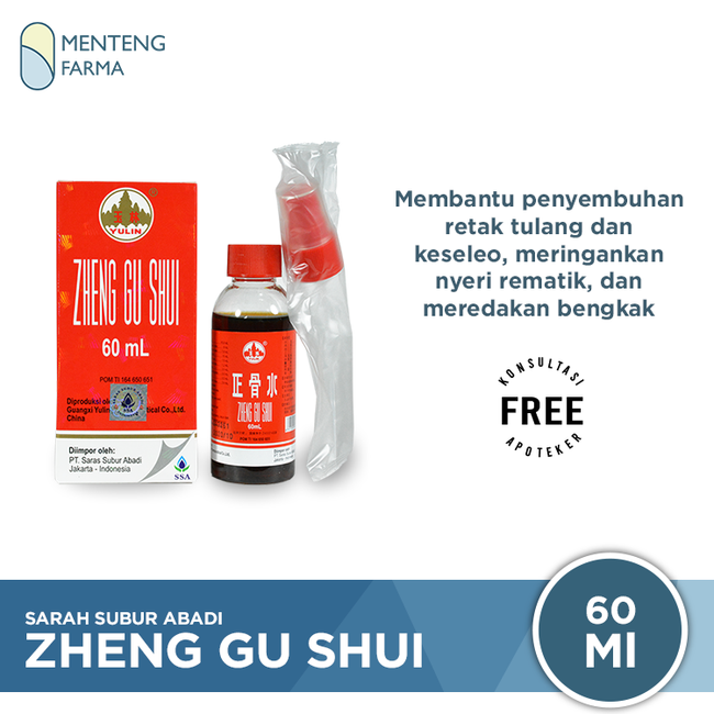 Zheng Gu Shui 60ml - Obat Gosok Keseleo dan Patah Tulang - Menteng Farma