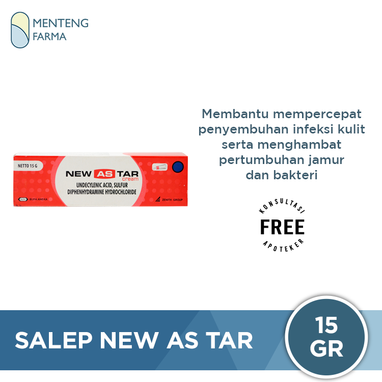 Salep New As Tar Cream - Meredakan Gatal, Eksim, Jerawat, Bisul, Panu - Menteng Farma