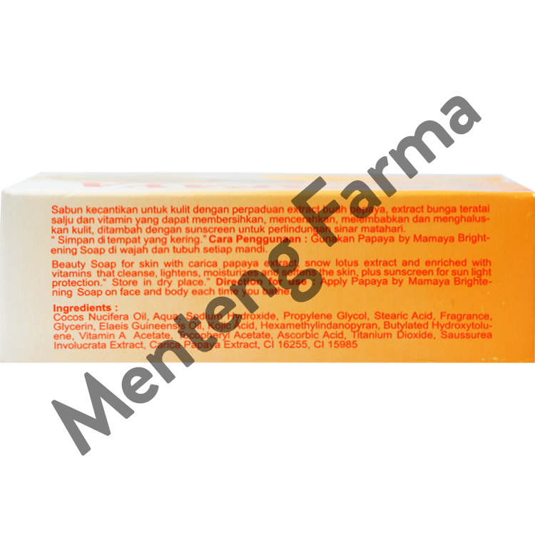 Sabun Papaya By Mamaya Brightening Soap 135 Gr - Menteng Farma