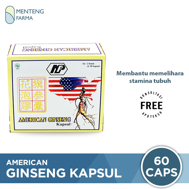 Pure American Ginseng (Capsules) - Suplemen Detoksifikasi, Imun Tubuh - Menteng Farma