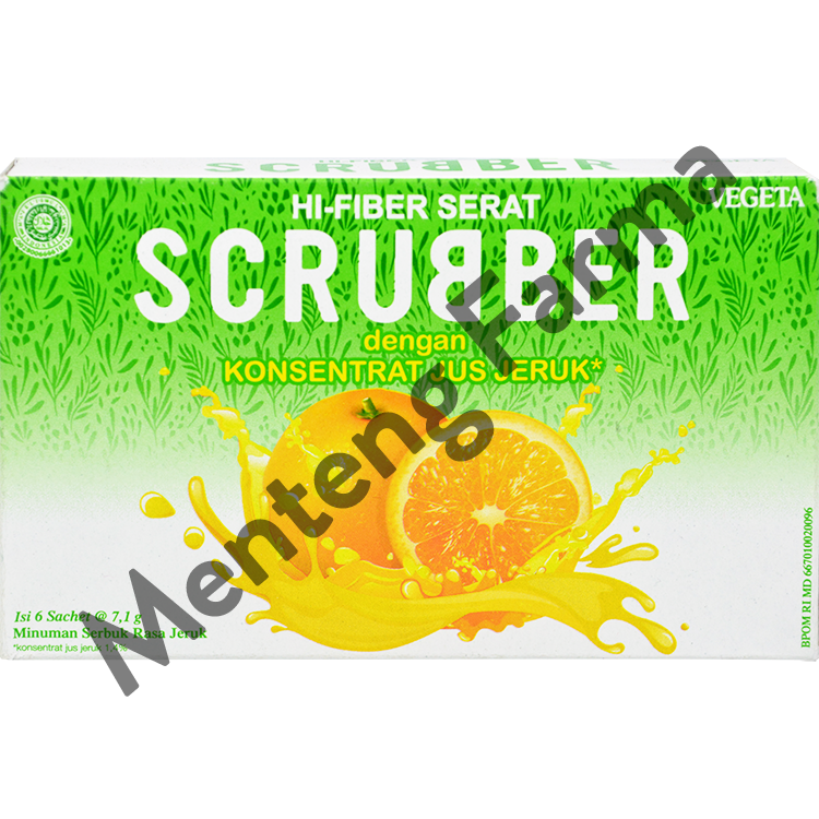 Vegeta Scrubber Rasa Jeruk 6 Sachet - Minuman Kaya Serat Alami - Menteng Farma