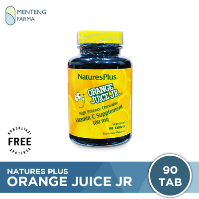 Natures Plus Orange Juice JR 90 Tablet - Asupan Vitamin C untuk Anak - Menteng Farma