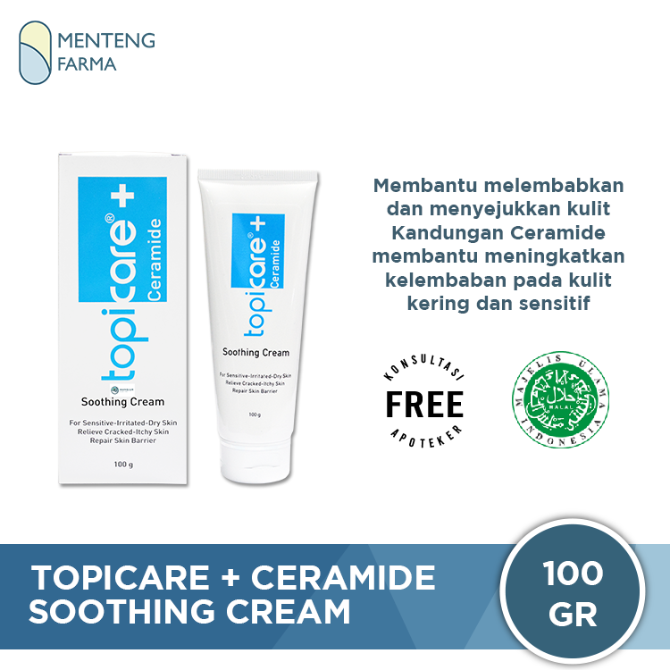 Topicare + Ceramide Soothing Cream 100 Gr - Krim Pelembab Kulit Kering - Menteng Farma