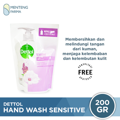 Dettol Handwash Sensitive - 200 Gram Refill Pack - Menteng Farma