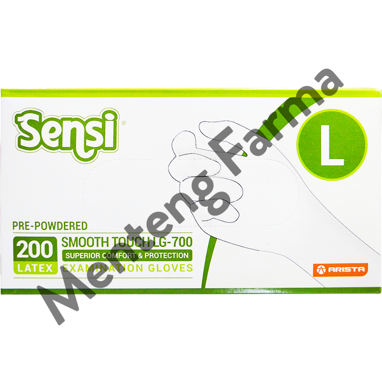 Sensi Latex Examination Gloves (Sarung Tangan Karet) Size L - Isi 200 - Menteng Farma