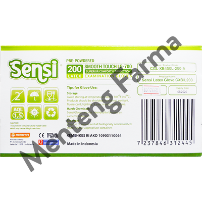 Sensi Latex Examination Gloves (Sarung Tangan Karet) Size L - Isi 200 - Menteng Farma